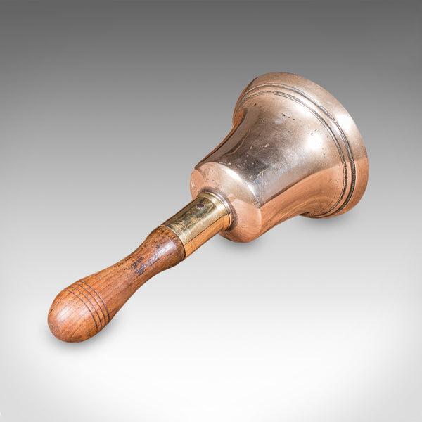 Antique Schoolmaster's Bell, Welsh, Bronze, Brass, Beech, Victorian, Circa 1900