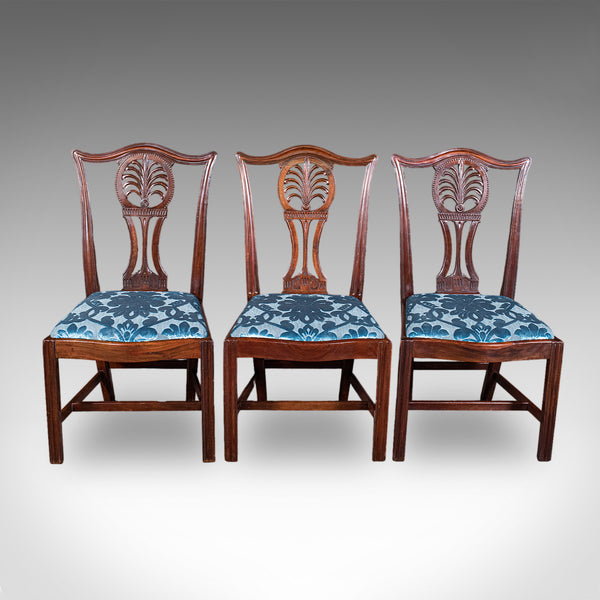 Set of 6 Antique Hepplewhite Revival Dining Chairs, English, Suite, Victorian