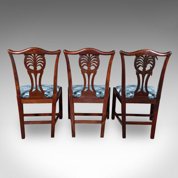 Set of 6 Antique Hepplewhite Revival Dining Chairs, English, Suite, Victorian