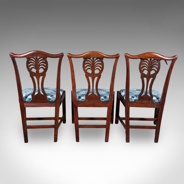 Set of 6 Antique Hepplewhite Revival Dining Chairs, English, Suite, Victorian