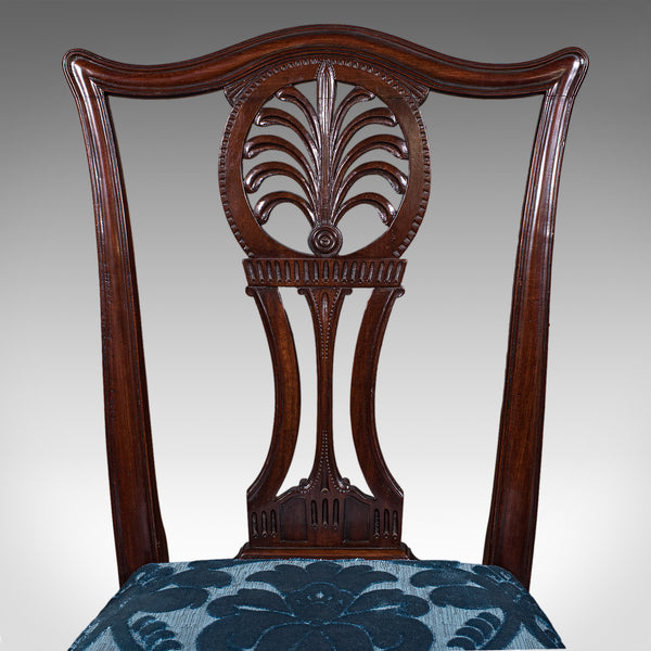 Set of 6 Antique Hepplewhite Revival Dining Chairs, English, Suite, Victorian