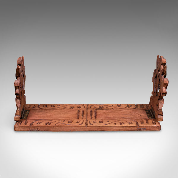 Vintage Extending Book Slide, Anglo Indian, Teak, Novel Stand, Art Deco, C.1930