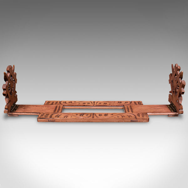 Vintage Extending Book Slide, Anglo Indian, Teak, Novel Stand, Art Deco, C.1930