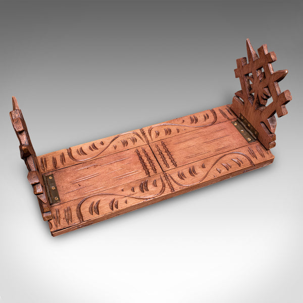 Vintage Extending Book Slide, Anglo Indian, Teak, Novel Stand, Art Deco, C.1930