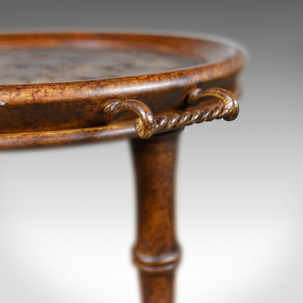 Circular Tray Table, Chinese Faux Bamboo and Walnut, Late 20th Century - London Fine Antiques