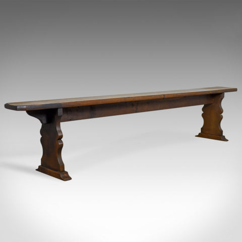 Antique Tavern Bench, Victorian, English Oak, Six Seater Form, Circa 1880 - London Fine Antiques