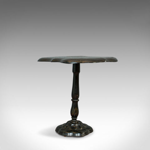 Antique Table, Ebonised, Papier Mache, Mother of Pearl, Side, Lamp, Wine, Tilt - London Fine Antiques
