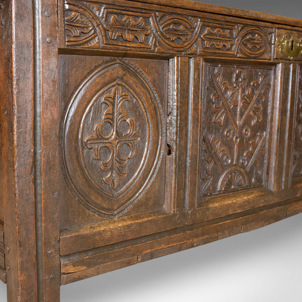 Antique Coffer, English, Oak, Chest, Trunk, Early 18th Century, Circa 1700 - London Fine Antiques