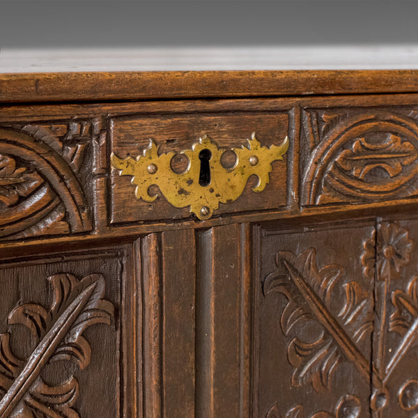 Antique Coffer, English, Oak, Chest, Trunk, Early 18th Century, Circa 1700 - London Fine Antiques