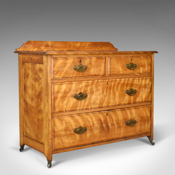 Antique Chest of Drawers, Satinwood, English, Victorian Bedroom Circa 1900 - London Fine Antiques