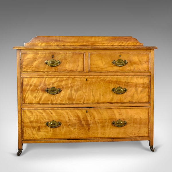Antique Chest of Drawers, Satinwood, English, Victorian Bedroom Circa 1900 - London Fine Antiques