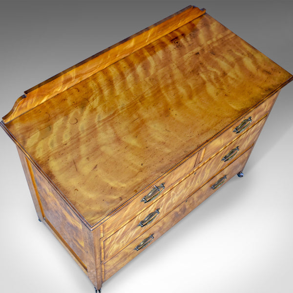 Antique Chest of Drawers, Satinwood, English, Victorian Bedroom Circa 1900 - London Fine Antiques