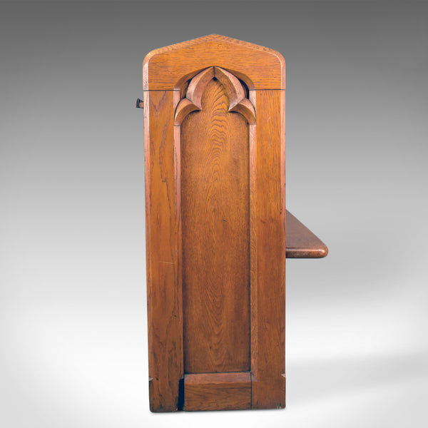 Antique Pew, English, Oak, Church Bench, Pugin-esque Gothic Overtones Circa 1880 - London Fine Antiques