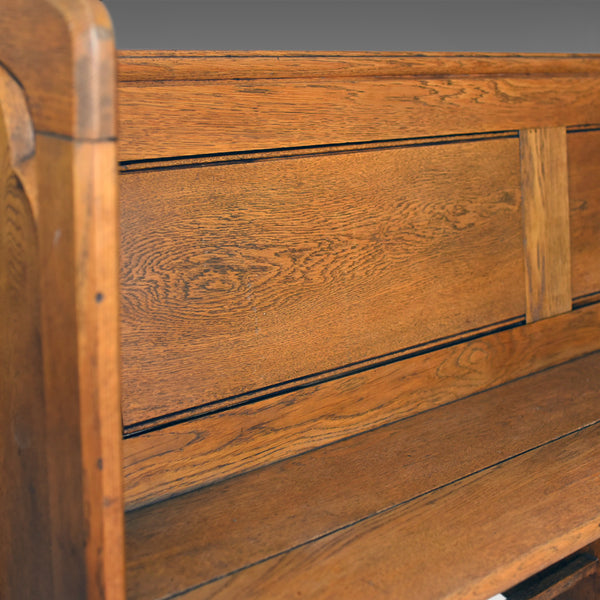 Antique Pew, English, Oak, Church Bench, Pugin-esque Gothic Overtones Circa 1880 - London Fine Antiques