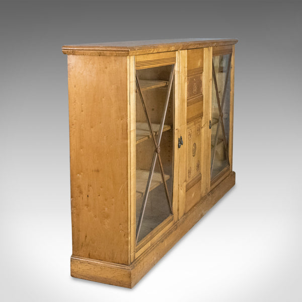 Antique Ships Bookcase Victorian Satinwood Display Cabinet Nautical Marine C1865 - London Fine Antiques