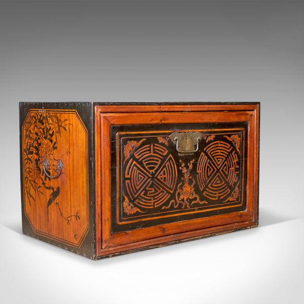 Japanese Antique Chest, Lacquered Pine Trunk, Blanket Box, Late 19th Century - London Fine Antiques