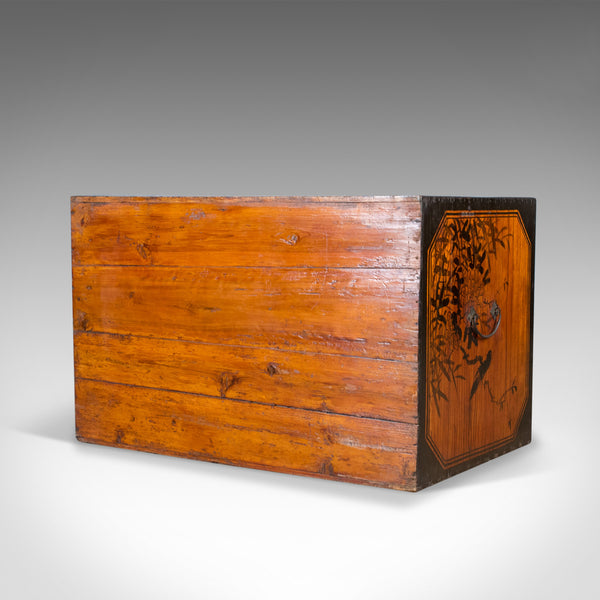 Japanese Antique Chest, Lacquered Pine Trunk, Blanket Box, Late 19th Century - London Fine Antiques