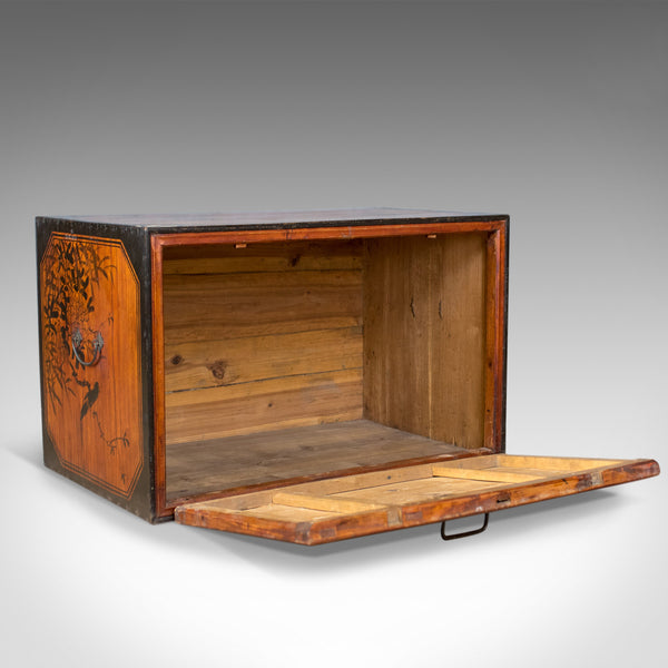 Japanese Antique Chest, Lacquered Pine Trunk, Blanket Box, Late 19th Century - London Fine Antiques