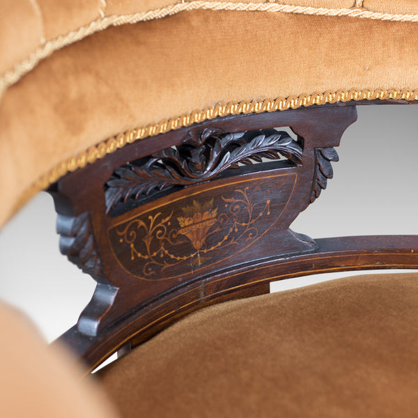 Pair of Antique Salon Chairs, English, Victorian, Bedroom, Armchair, Classical - London Fine Antiques