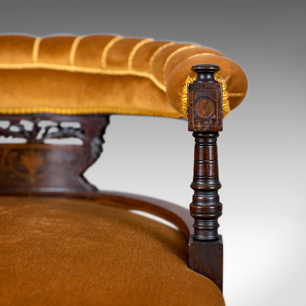 Pair of Antique Salon Chairs, English, Victorian, Bedroom, Armchair, Classical - London Fine Antiques
