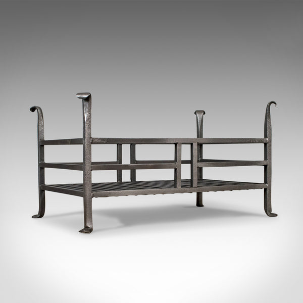 Large Fire Basket, English, Fireplace, Iron Grate, Vintage 20th Century - London Fine Antiques