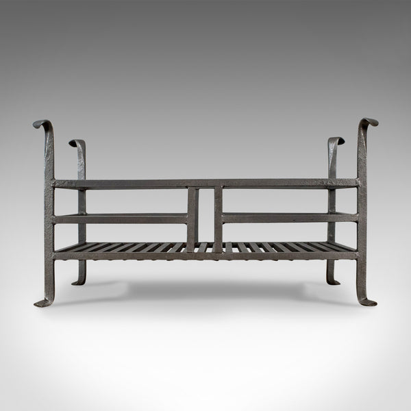 Large Fire Basket, English, Fireplace, Iron Grate, Vintage 20th Century - London Fine Antiques