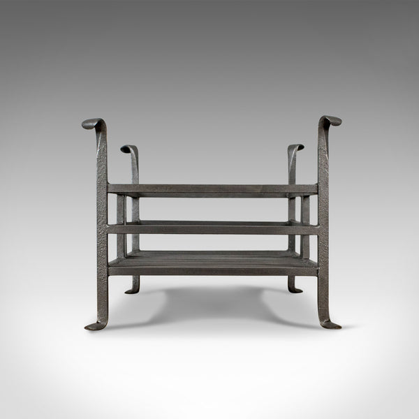 Large Fire Basket, English, Fireplace, Iron Grate, Vintage 20th Century - London Fine Antiques