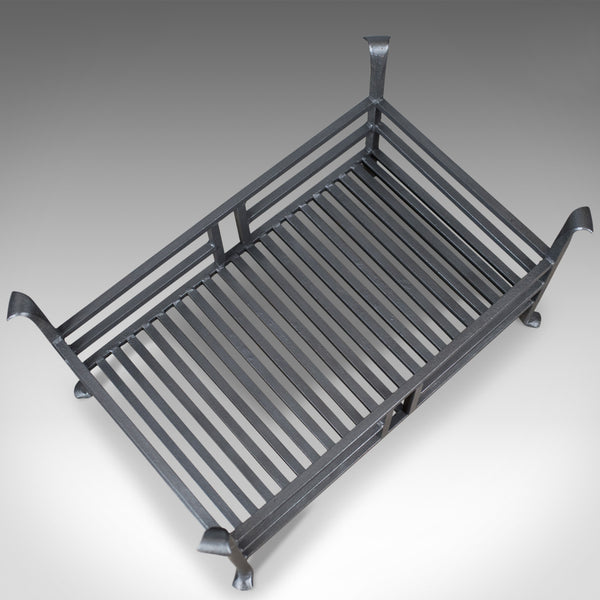 Large Fire Basket, English, Fireplace, Iron Grate, Vintage 20th Century - London Fine Antiques