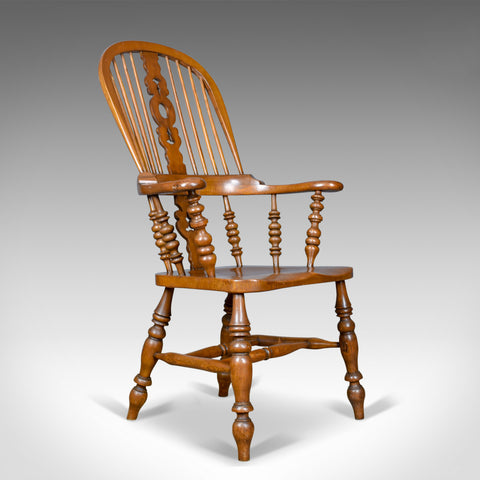 Antique Windsor Armchair, Victorian, Yorkshire Broad Arm Elbow Chair, Circa 1900 - London Fine Antiques