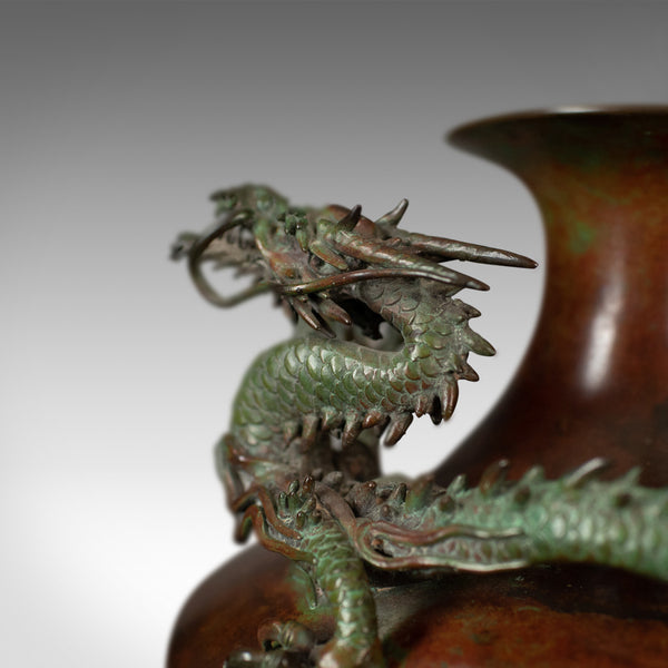Chinese Urn, Vase, Bronze, Dragon, Pearl, Bowl, C20th, Oriental, Centrepiece - London Fine Antiques