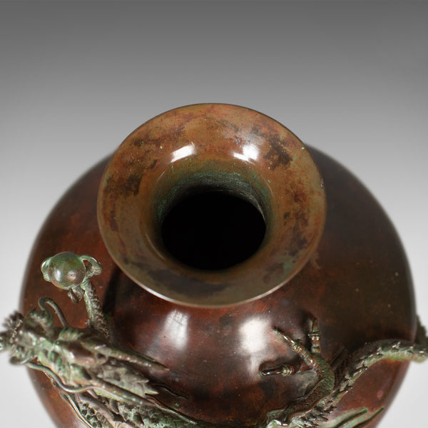 Chinese Urn, Vase, Bronze, Dragon, Pearl, Bowl, C20th, Oriental, Centrepiece - London Fine Antiques