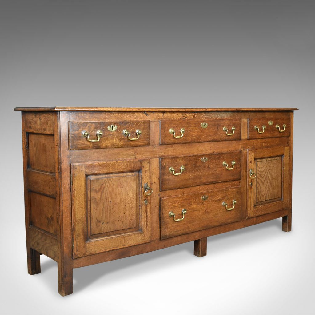 Antique Dresser Base, Victorian, Georgian Revival, Sideboard, English, Oak c1880 - London Fine Antiques