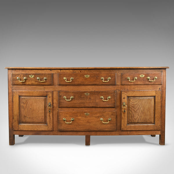 Antique Dresser Base, Victorian, Georgian Revival, Sideboard, English, Oak c1880 - London Fine Antiques