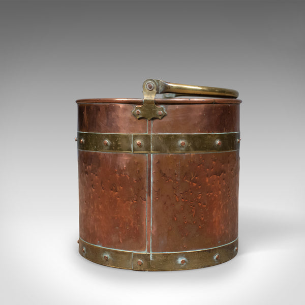 Antique Copper Coal Bin, English, Victorian, Fireside Scuttle Bucket, Circa 1890 - London Fine Antiques