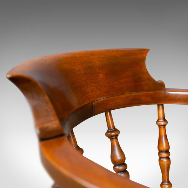 Antique Elbow Chair, Victorian, Elm, Bow-Back, Smokers, Captains, Desk c.1880 - London Fine Antiques