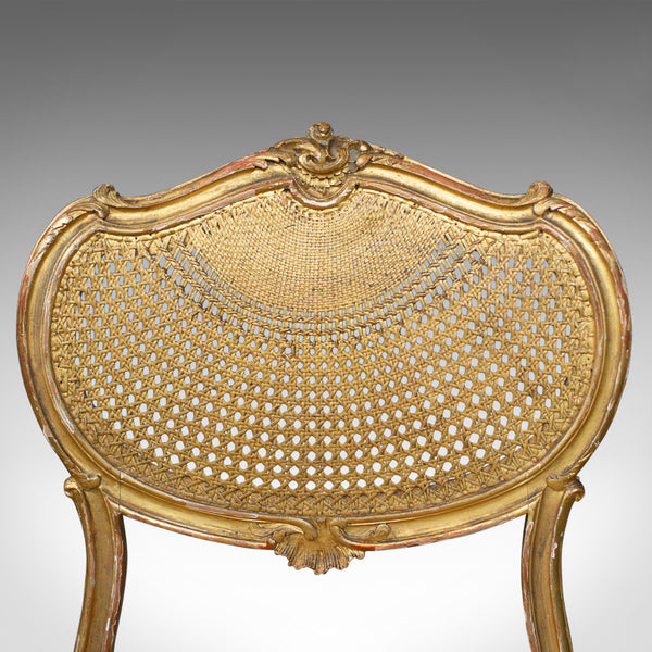 Antique Louis XV Revival Salon Chairs, French, Giltwood, Cane, C19th, Circa 1900 - London Fine Antiques