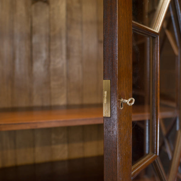 Large Breakfront Bookcase Cabinet, Mahogany, Glazed, Georgian Revival C20th - London Fine Antiques