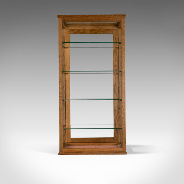 Antique Display Cabinet, Glass Shelves, English, Late 19th Century, Oak, C.1900 - London Fine Antiques