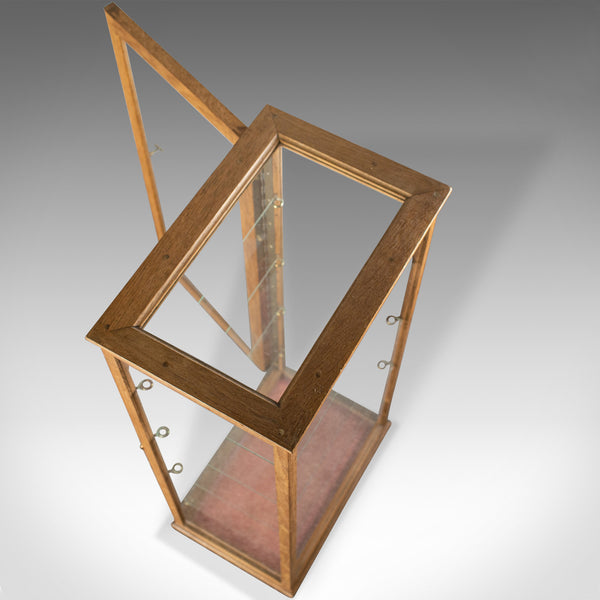 Antique Display Cabinet, Glass Shelves, English, Late 19th Century, Oak, C.1900 - London Fine Antiques