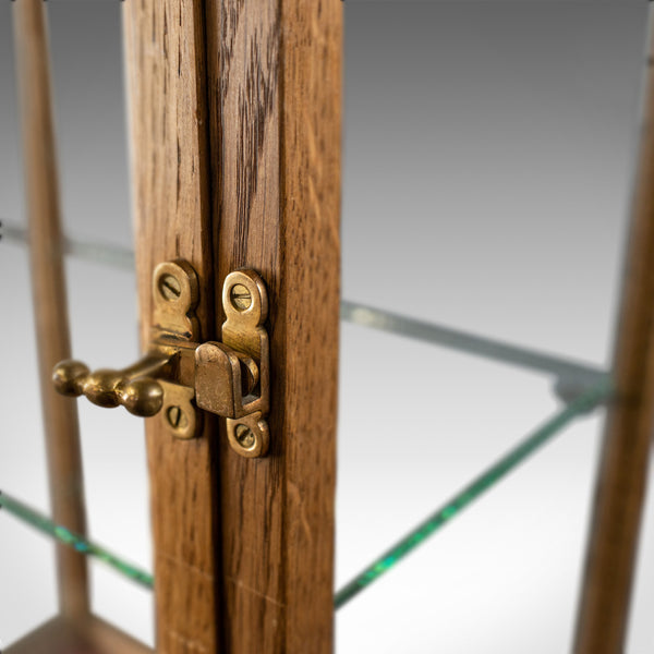Antique Display Cabinet, Glass Shelves, English, Late 19th Century, Oak, C.1900 - London Fine Antiques