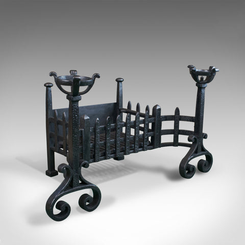 Antique Fireplace, Medieval Style, Cup Dogs, English Iron, Circa 1900 - London Fine Antiques