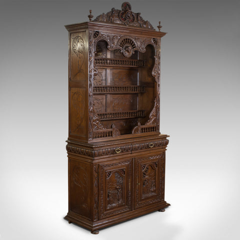 Antique, Breton Cabinet, Carved French Sideboard, Oak, Late 19th Century C.1880 - London Fine Antiques