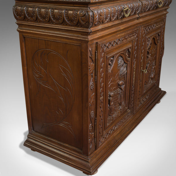 Antique, Breton Cabinet, Carved French Sideboard, Oak, Late 19th Century C.1880 - London Fine Antiques