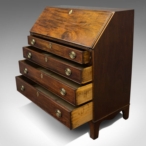Antique Bureau, English, Georgian, Desk, Mahogany, Late 18th Century, Circa 1790 - London Fine Antiques