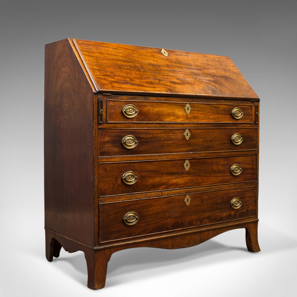 Antique Bureau, English, Georgian, Desk, Mahogany, Late 18th Century, Circa 1790 - London Fine Antiques
