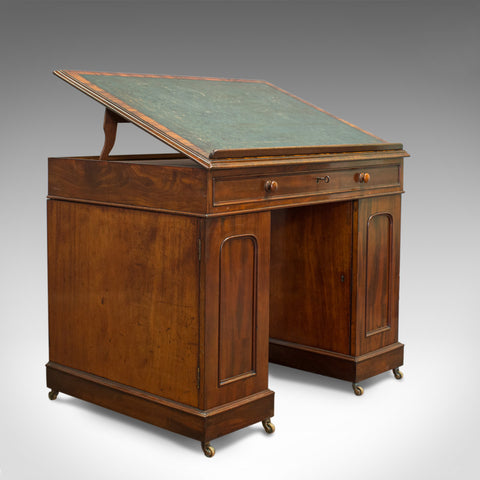 Antique Architects Desk, Adjustable, Georgian, Mahogany, Draughtsman Circa 1810 - London Fine Antiques