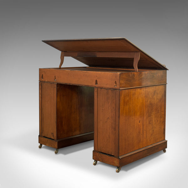 Antique Architects Desk, Adjustable, Georgian, Mahogany, Draughtsman Circa 1810 - London Fine Antiques