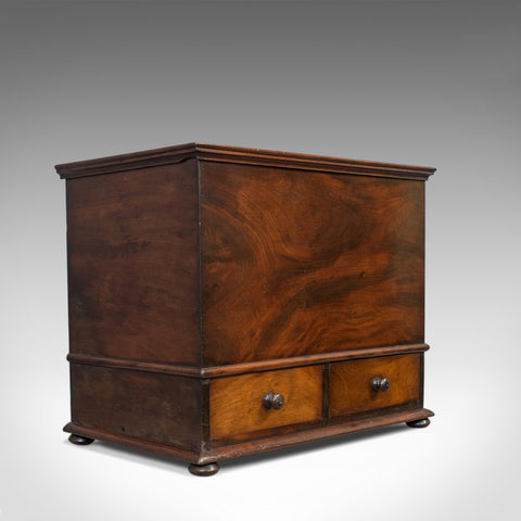 Antique Officers Chest, Victorian, Storage Box, English, Flame Mahogany, C.1850 - London Fine Antiques