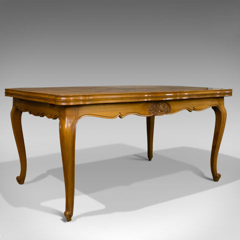 French, Antique Draw Leaf Dining Table, Beech, Extending, Louis XV Revival c1930 - London Fine Antiques