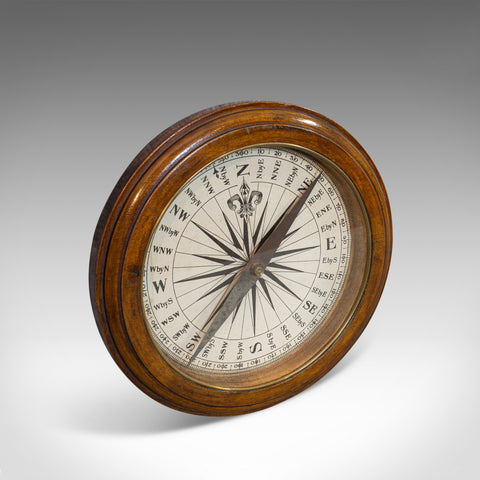 Antique Desk Compass, English, Oak, Maritime, Ship, Regency, Circa 1830 - London Fine Antiques